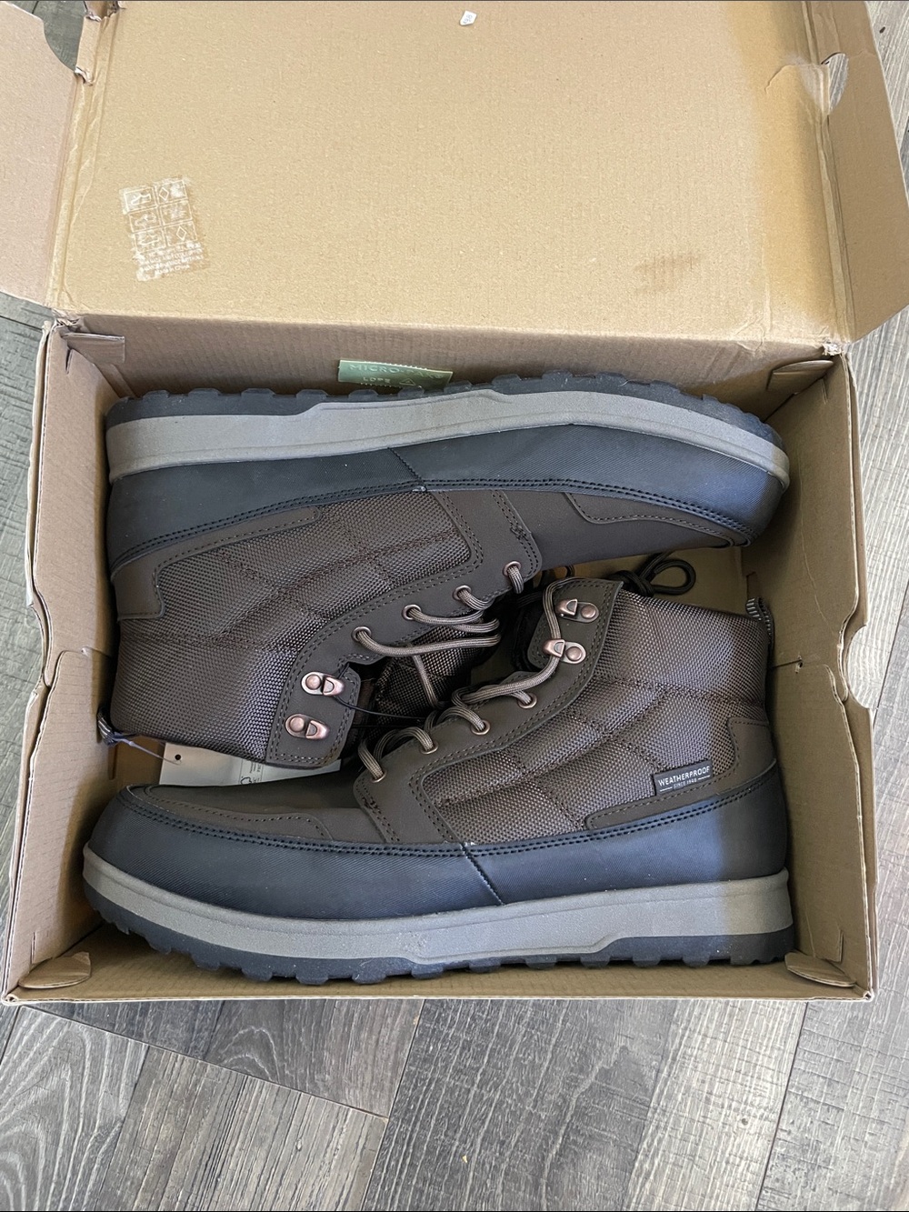 Weatherproof Men's Dark Brown Waterproof Lace-Up Hiker Boots
